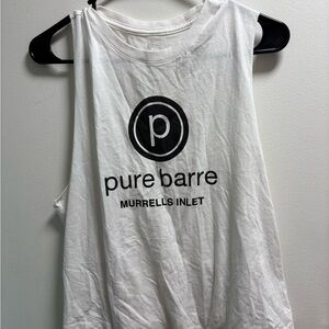 Pure Barre White Muscle Tee